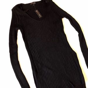 ambiance apparel black long sleeve ribbed shirt